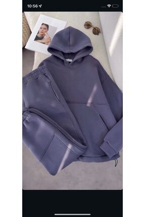 F17mixed Unisex Oversize Basic Eşofman Takımı Kapüşonlu Premium