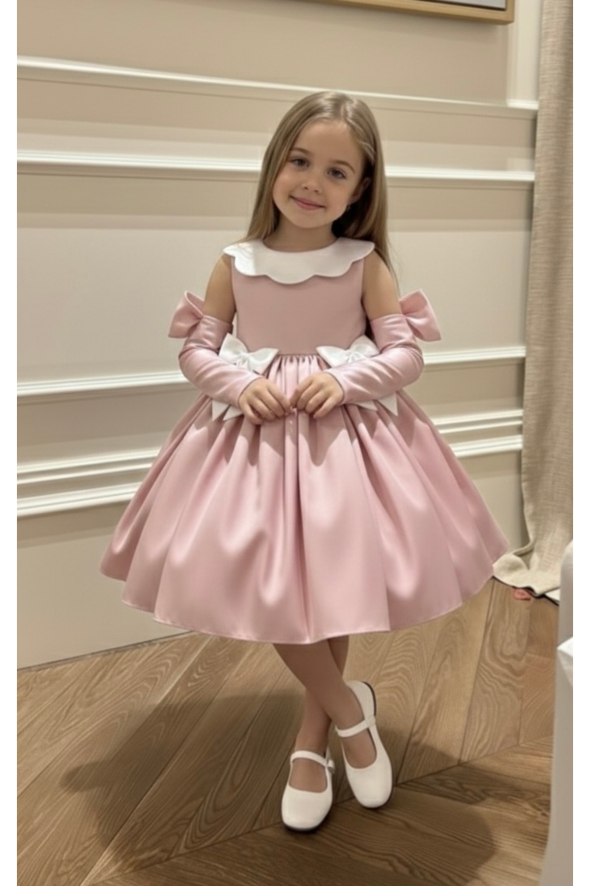 AseLKidsBoutique SATEN ELBİSE RAHAT FİYONKLU