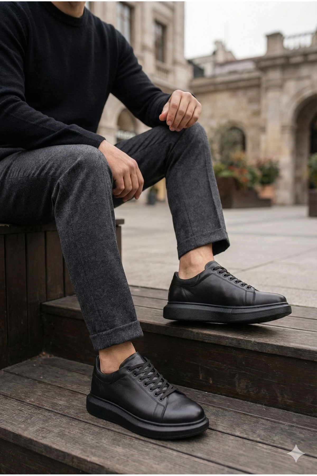 GÜR MODA AYAKKABI YÜKSEK KALİTE UZUN ÖMÜRLÜ ORTOPEDİK DİKİŞLİ DERİ KAYMAZ TABAN GÜNLÜK KLASİK SPOR AYAKKABI