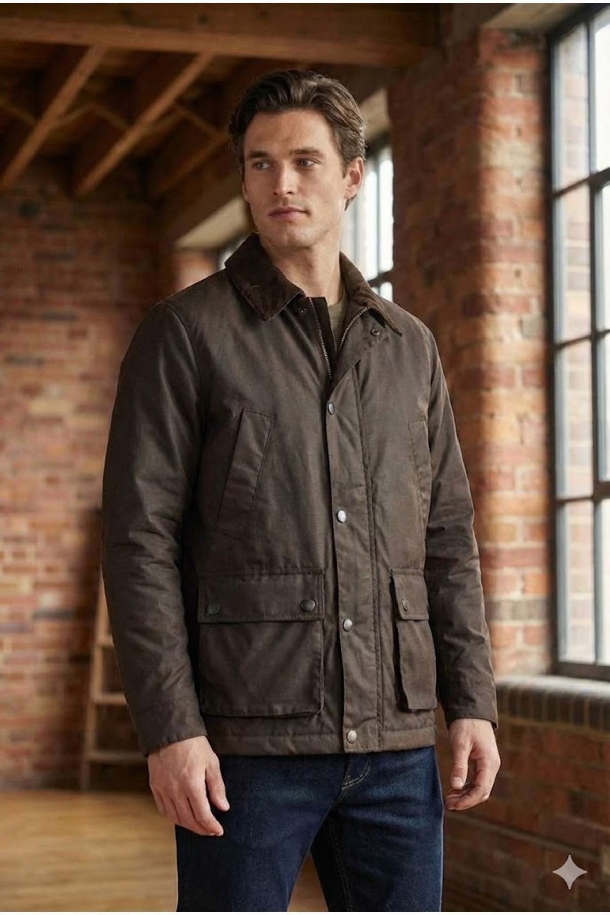 LTC Jeans  Erkek Kahve Mont Mumlu İçi Astarlı Kadife Yaka