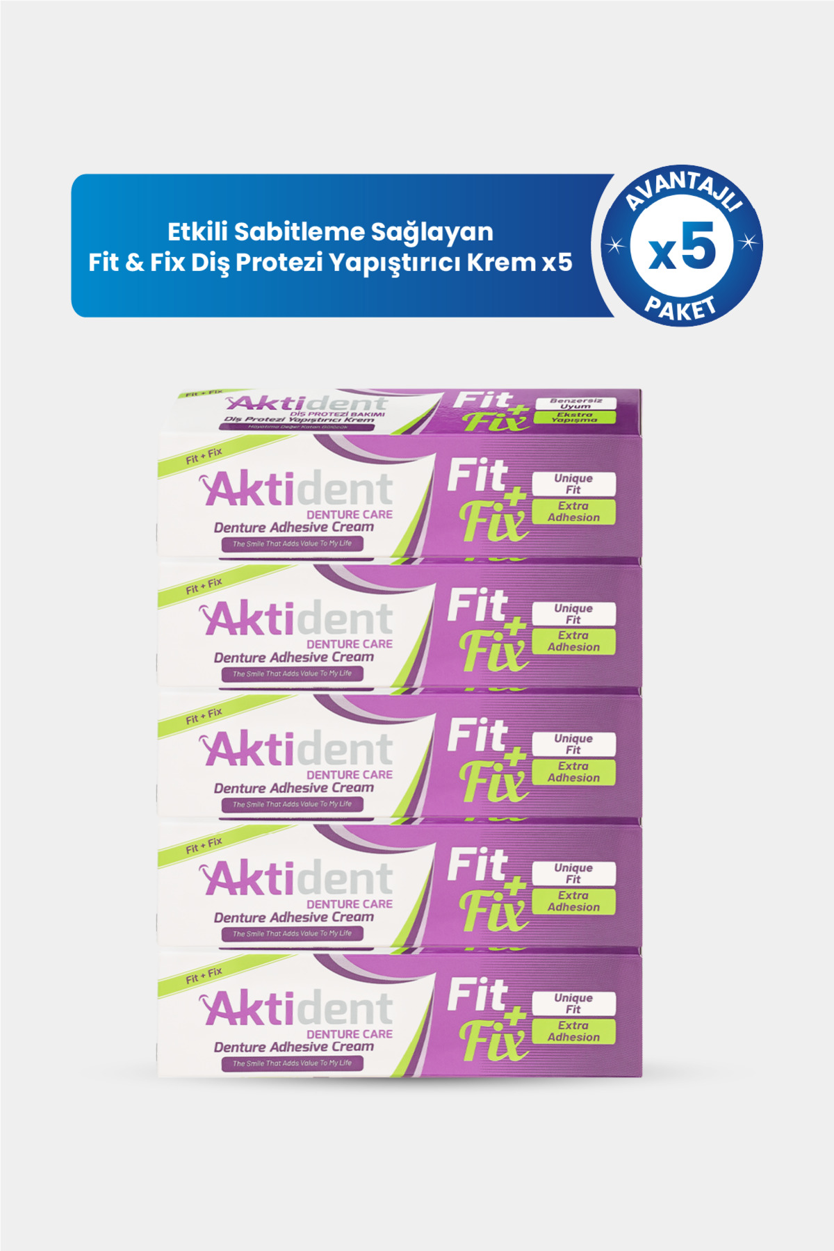 Aktident Fit & Fix Diş Protezi Yapıştırıcı Krem x5 - Fiyatı, Yorumları