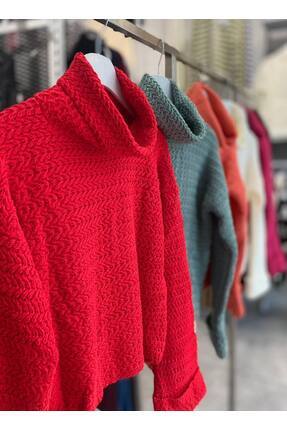 nisa butik dökümlü balıkçı yaka ajurlu doble kol triko kazak