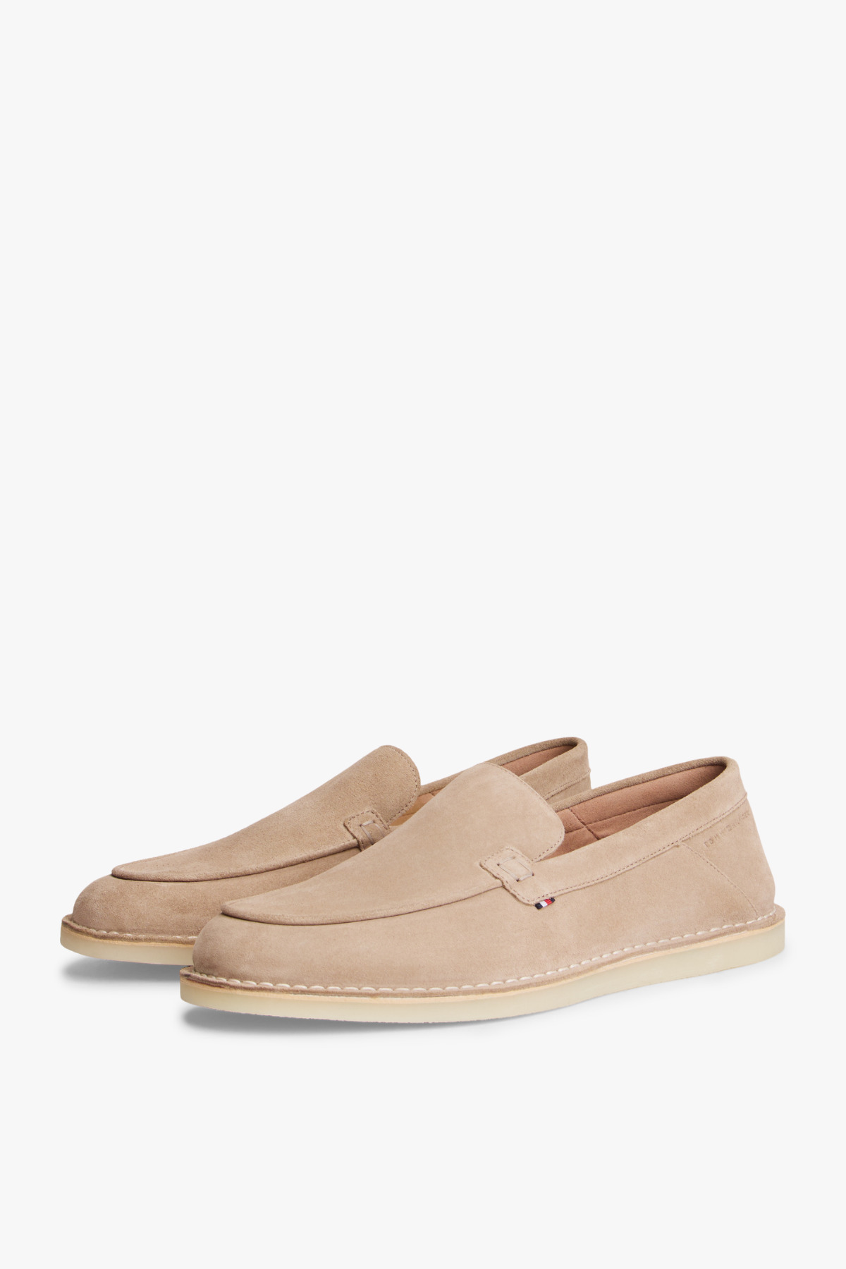 Tommy Hilfiger Erkek Dikişli Bej Süet Loafer görsel 2