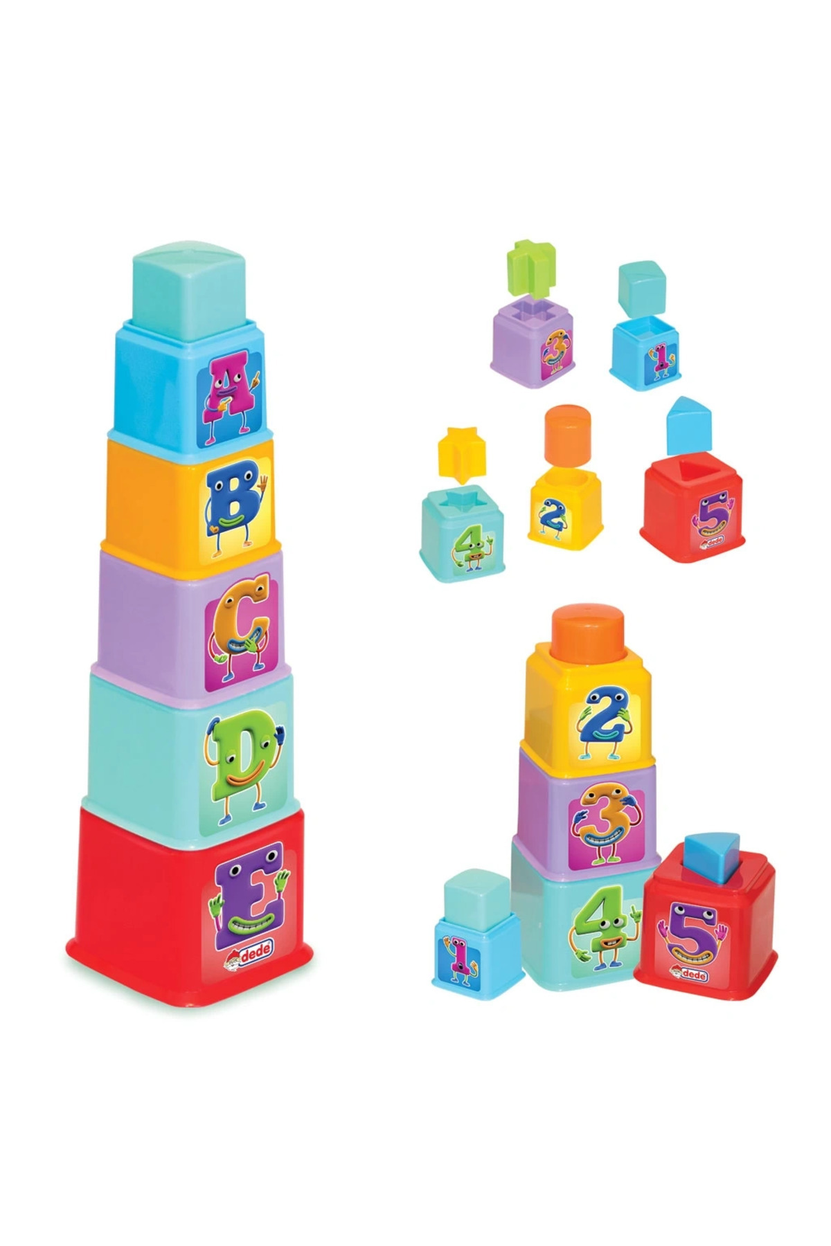 DENAPCAL Eğitici Kare Kule Bul-Tak - Bultak Lego - Bebek Oyuncağı - Şekil Takmaca fotoğrafı 2 (önizleme)