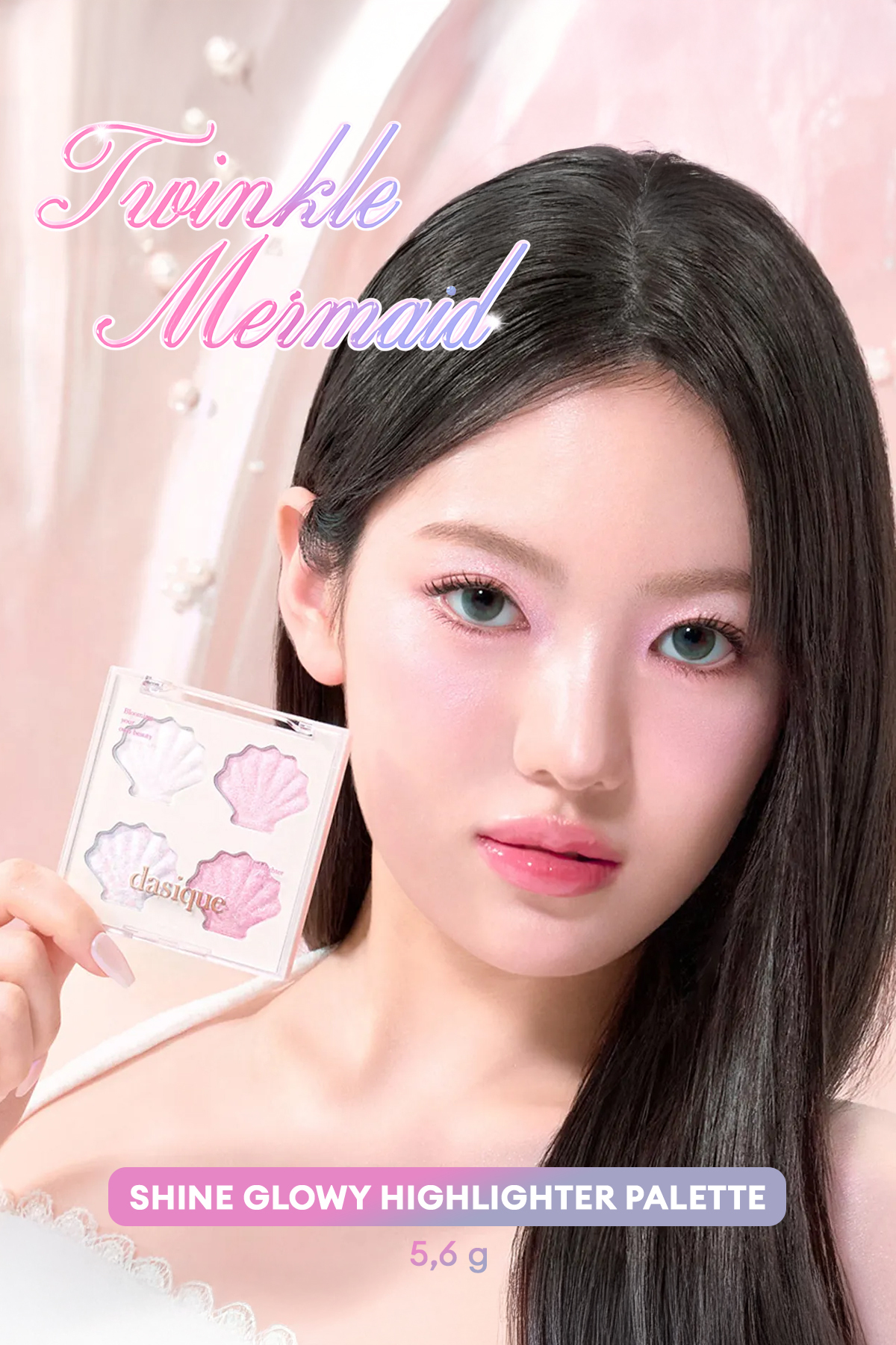 پالت هایلایتر Shine Glowy شماره 01 Twinkle Mermaid - هایلایتر ژلی با درخشندگی چند بعدی — صورتی 9039