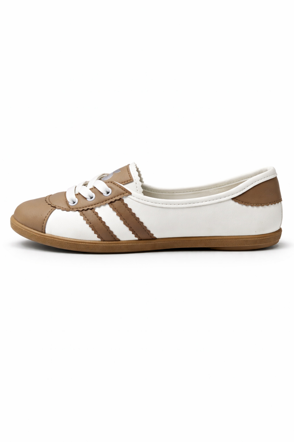 StWenn  Kadın Spor Ayakkabı Bağcıklı Günlük Rahat Retro Çizgili Babet - Görsel 4