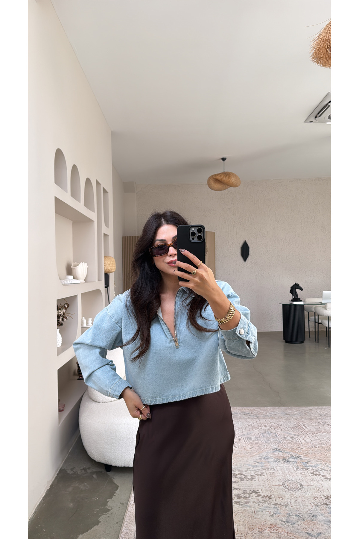 Buket Teke  Açık Renk Jean Sweat - Görsel 4