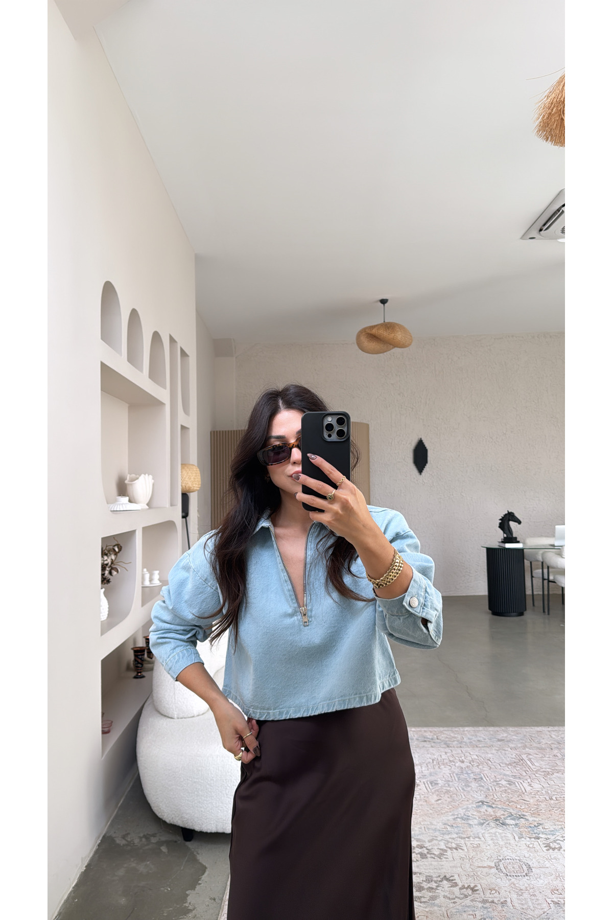 Buket Teke  Açık Renk Jean Sweat - Görsel 3