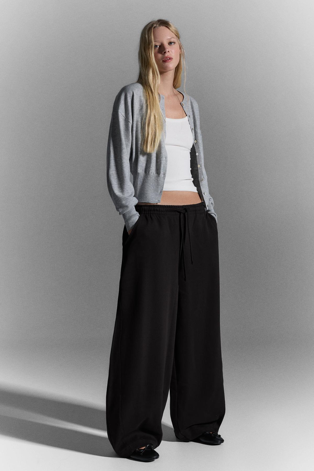 Barrel fit raised sweatpants with stopper