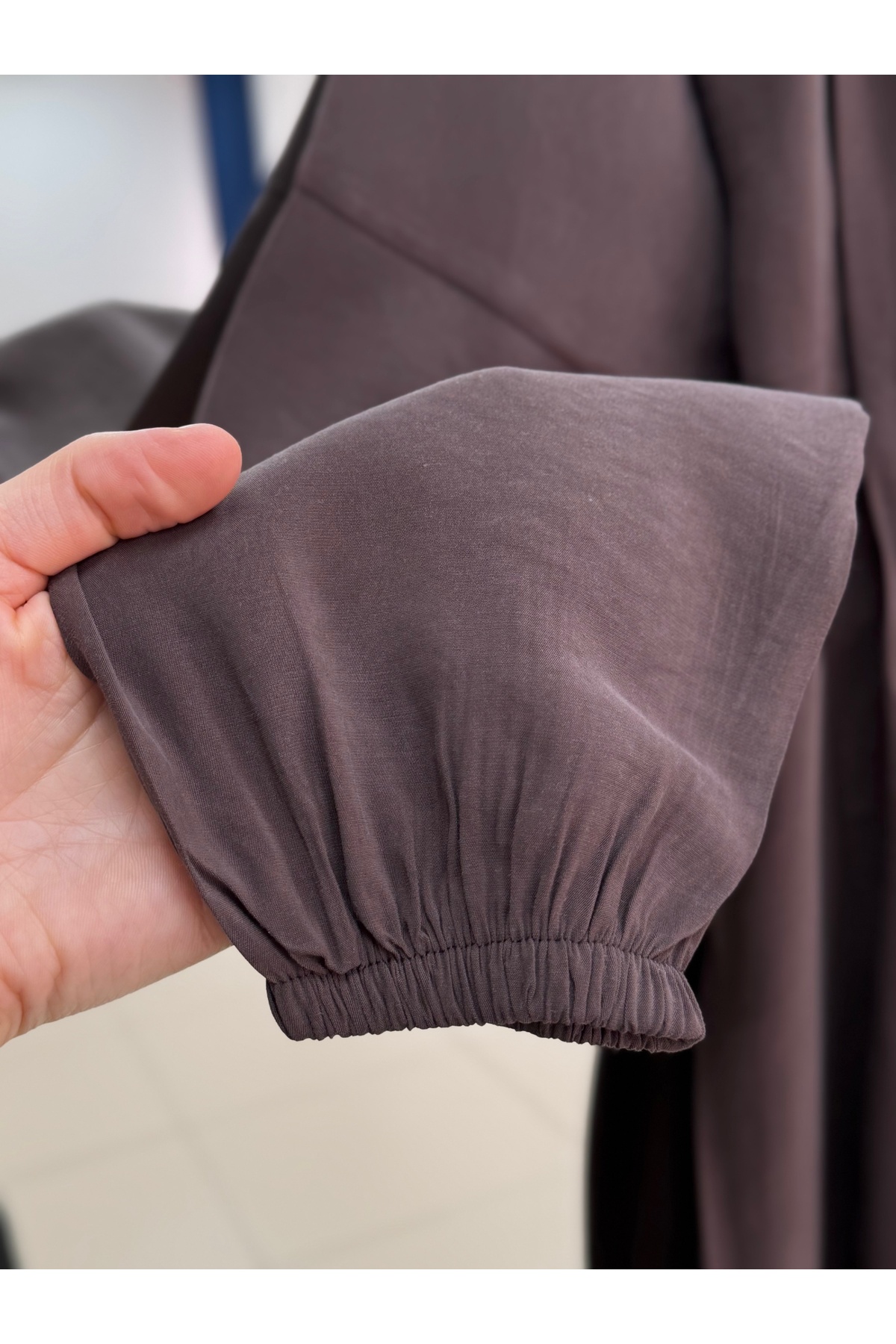 MİHRA STORE  Nursel Nervürlü Biyeli Modal Elbise-ZN2094 Kahve - Görsel 4