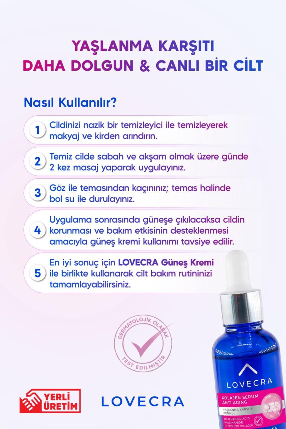 3 Etkili Kolajen Serum Niacinamide Hyaluronic Acid Nemlendirici Yaşlanma Karşıtı Cilt Serumu 30ml — CİLT-ANTİ — تصویر 4 از 6