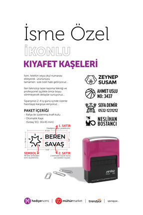 HEDİYENOMİ İsme Özel Okul Kıyafet Kaşesi > MühürMarket