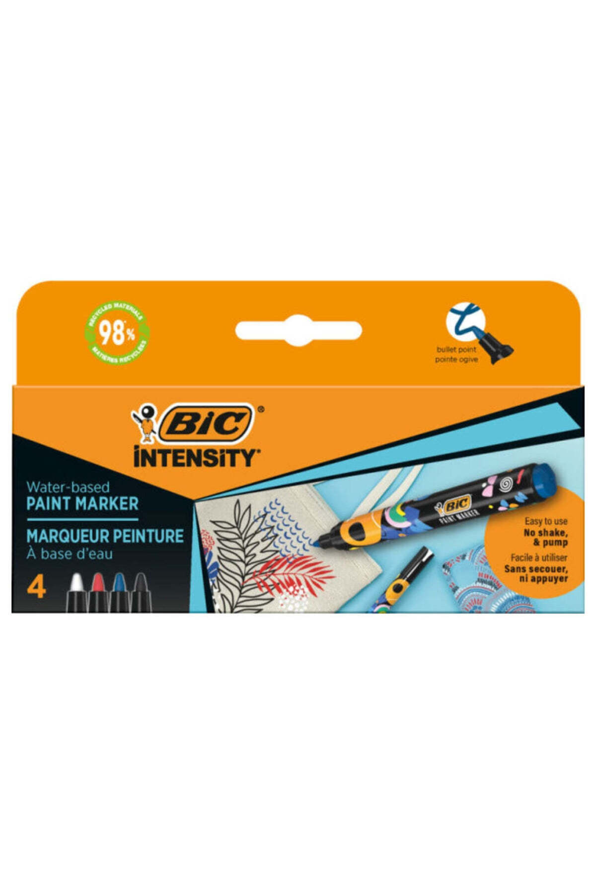 Bic İntensity Paint Marker Kalem 4 Renk Siyah-Mavi-Kırmızı-Yeşil