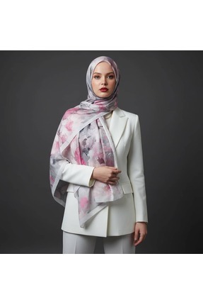 TAMA Pastel Gri pembe Şal