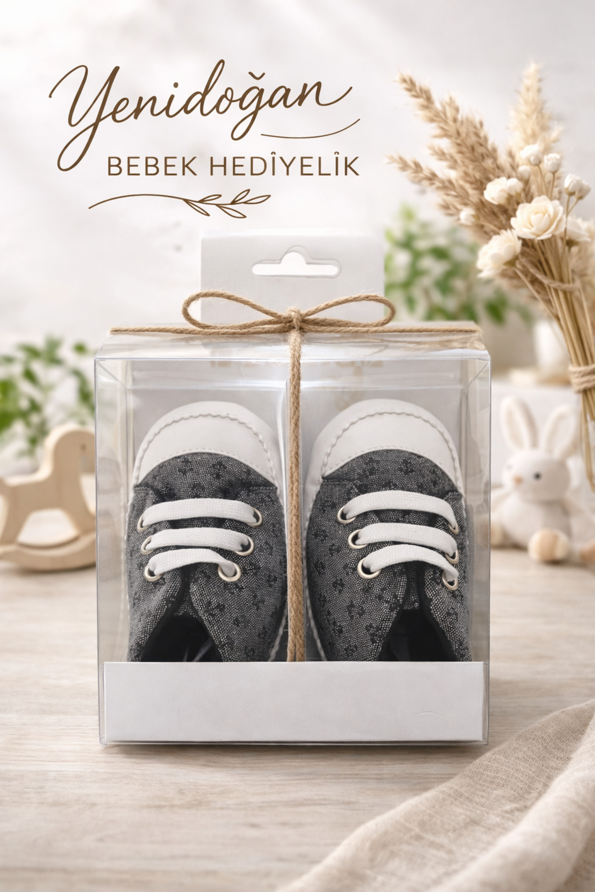 Arin Baby BAĞCIKLI ÇAPA DESENLİ BEBEK AYAKKABISI/UNISEX BEBEK AYAKKABI /KUTULU HEDİYELİK YENİDOĞAN fotoğrafı 7 (önizleme)