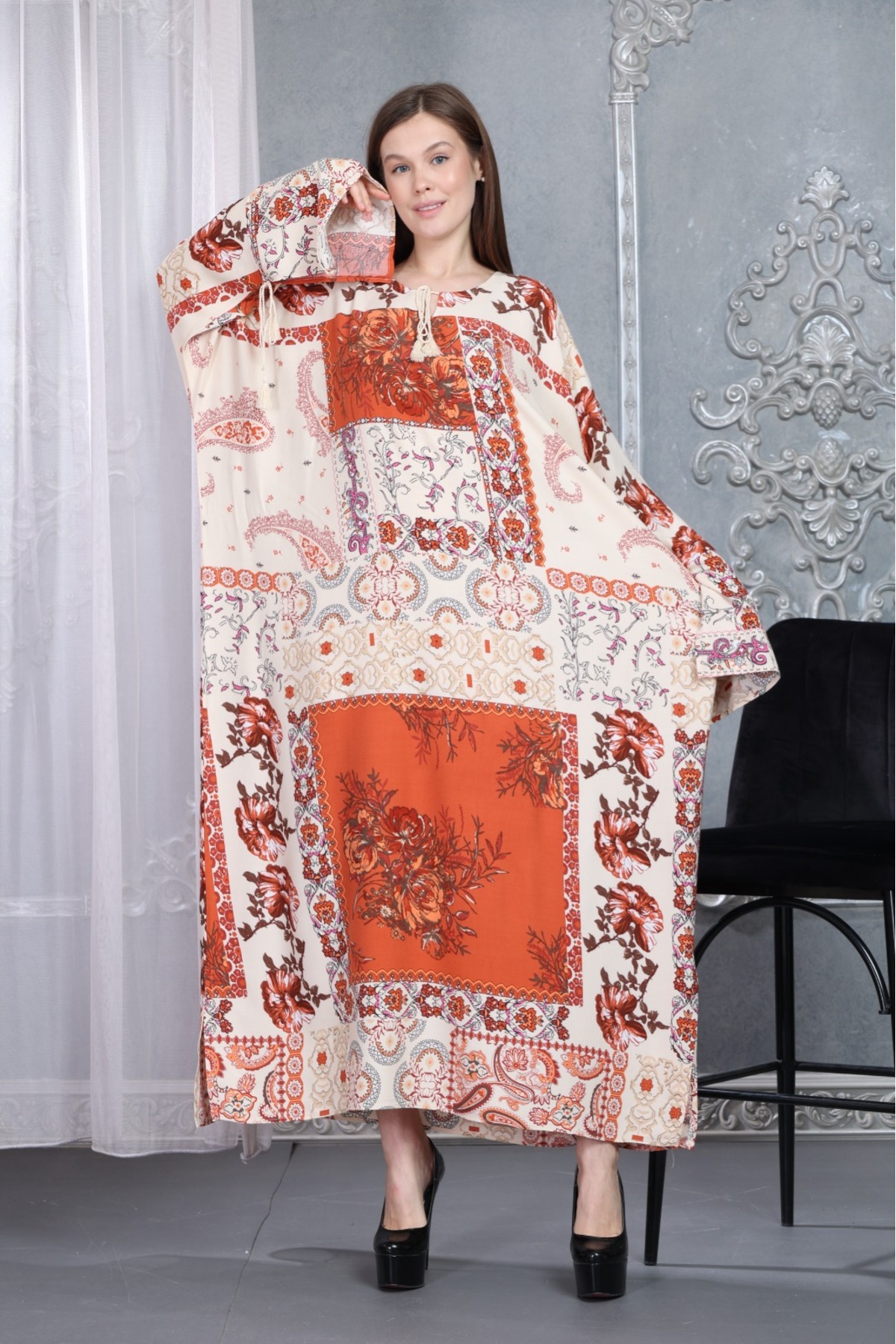mervemoda BÜYÜK BEDEN BATTAL KALIP ELBİSE görsel 5