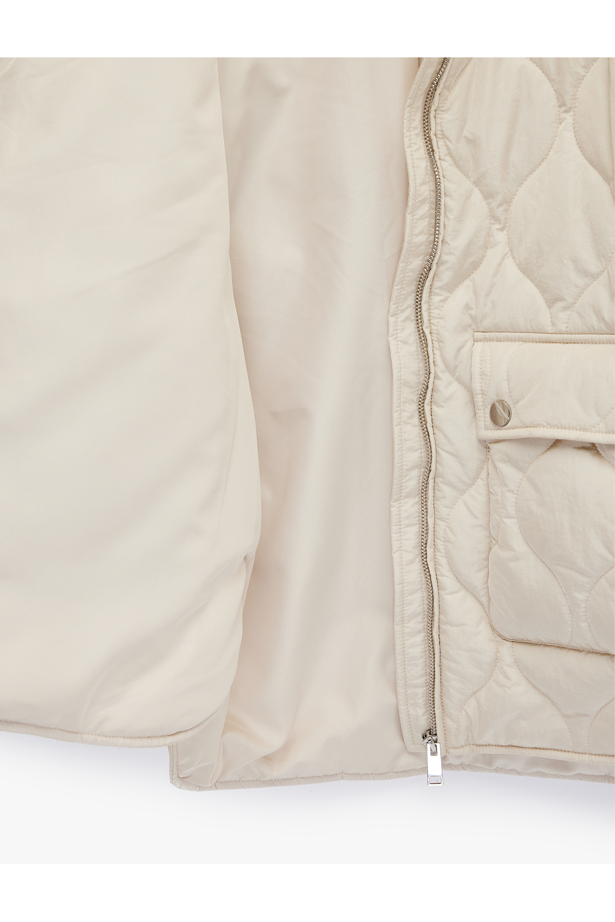 Koton  Fermuar Cepli Uzun Kollu Dik Yaka Kapitone Mont - Görsel 4