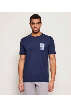 BOSS Bisiklet Yaka Lacivert Erkek T-Shirt Te_Plain_50556023