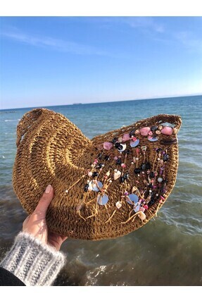 Gözde Tasarım Butik KADIN NATUREL RENK EL YAPIMI TASARIM BONCUK İŞLEMELİ TIĞİ...