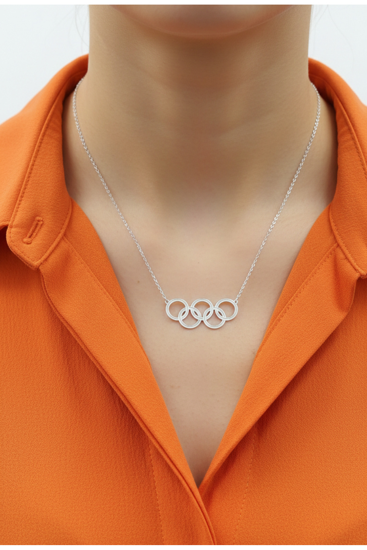 Moda Hilye www.modahilye.com 925 Ayar Gümüş Olimpiyat Kolye görsel 2
