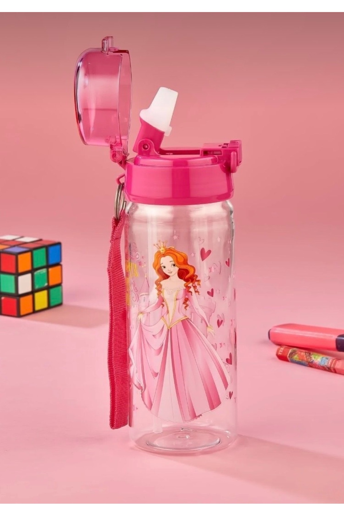 Charlotte Candle 3’lü Set 4 Bölmeli Beslenme Kutusu 500 Ml Suluk 2 Katlı Kalemlik Seti Pembe Prensesli fotoğrafı 2 (önizleme)