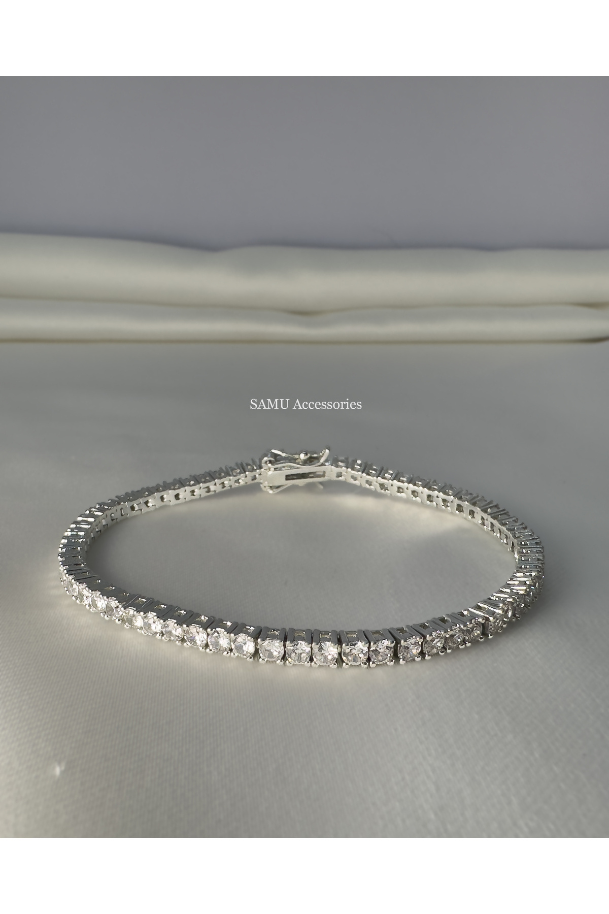 Samu Accessories Klasik Su Yolu Çelik Bileklik - Silver Classic Tennis Bracelet görsel 3