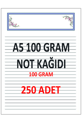 Okul Materyali A5 NOT KAĞIDI 100 GRAM 250 ADET