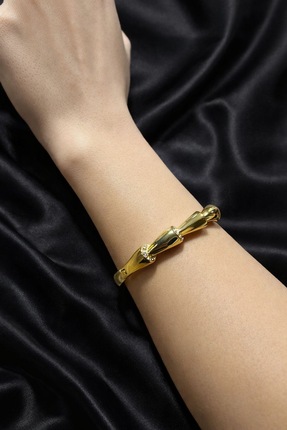 B&B Jewerly Özel tasarım Zirkon taş detaylı kadın kelepçe bileklik