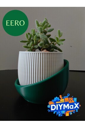DIYMaX Eero Planter Saksı 8x8 cm Dekoratif Modern Minimal Sukulent Saksısı Ka...