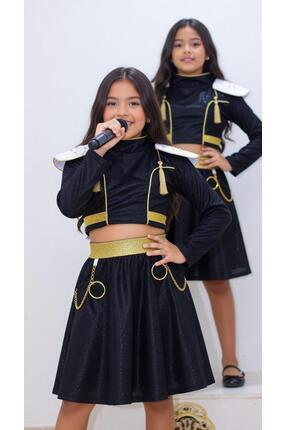 Lizsa Kız Çocuk K-Pop Idol Black Edition Sahne Kostümü