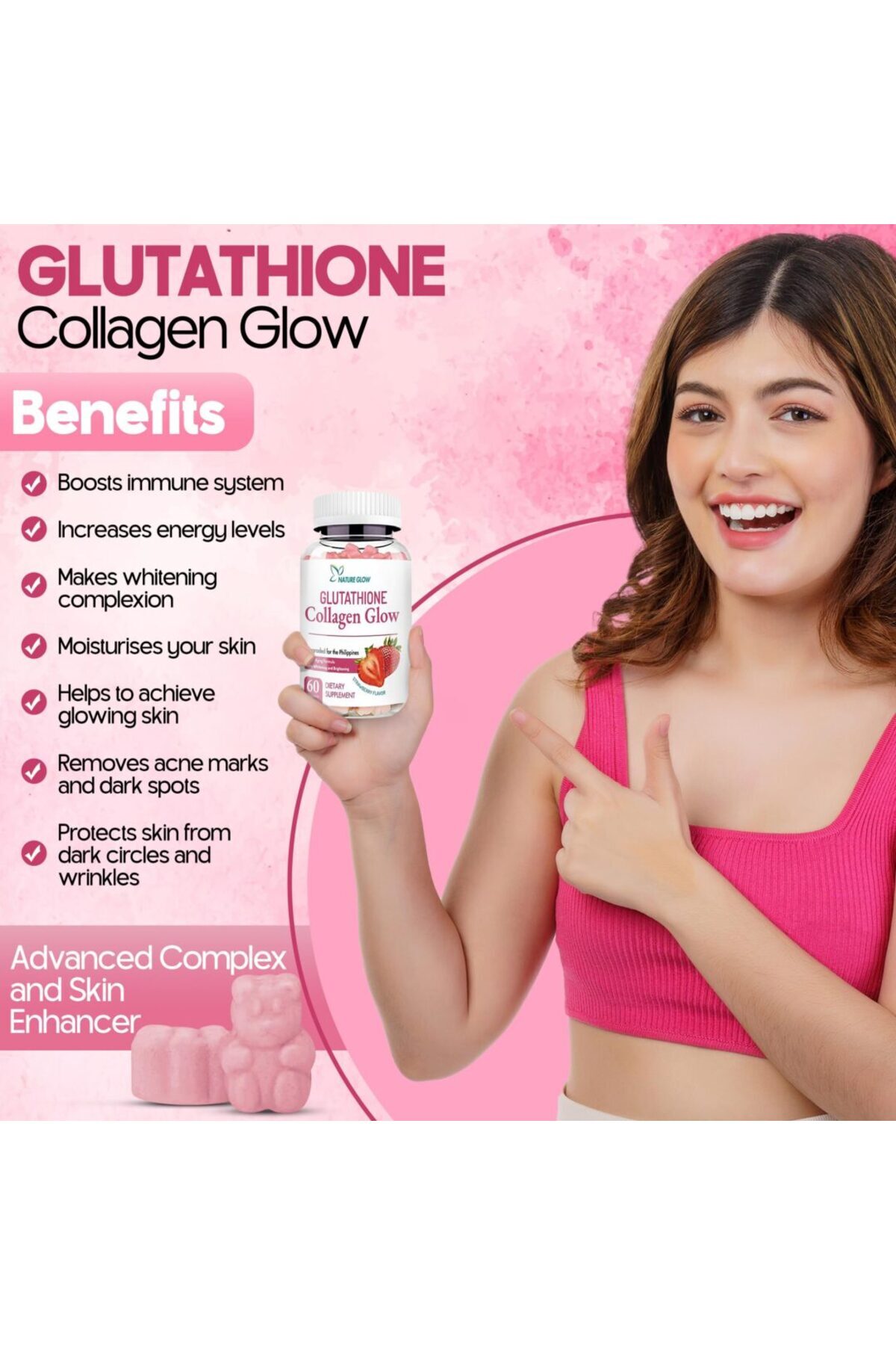 glutathione collagen glow benefits NATUREGLOW 5 pcs Nature Glow Glutathione Collagen Glow – Strawberry-  Trendyol
