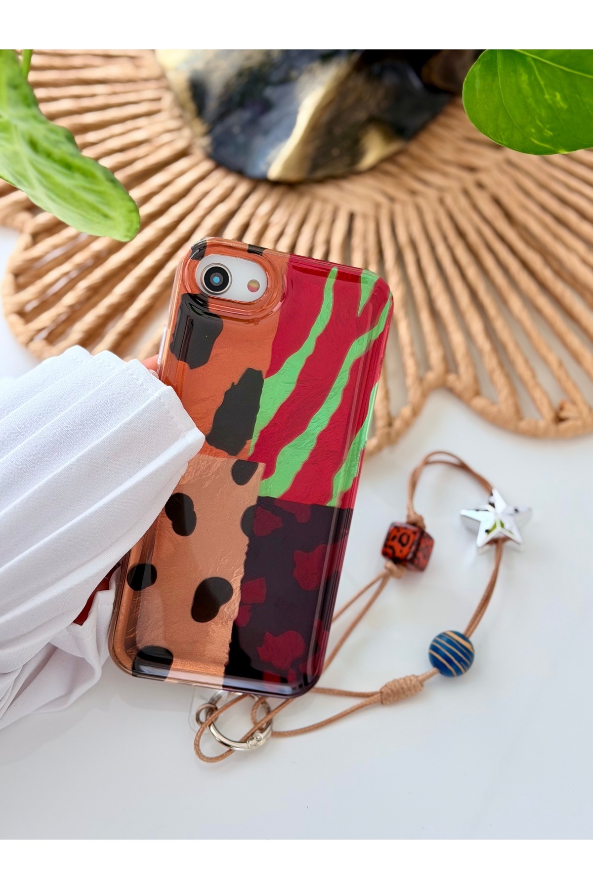 Flexible Silicone Case with Toy for Iphone 7 - 8 - SE 2020 - SE 2022 Compatible Shine Charm Leopard Design