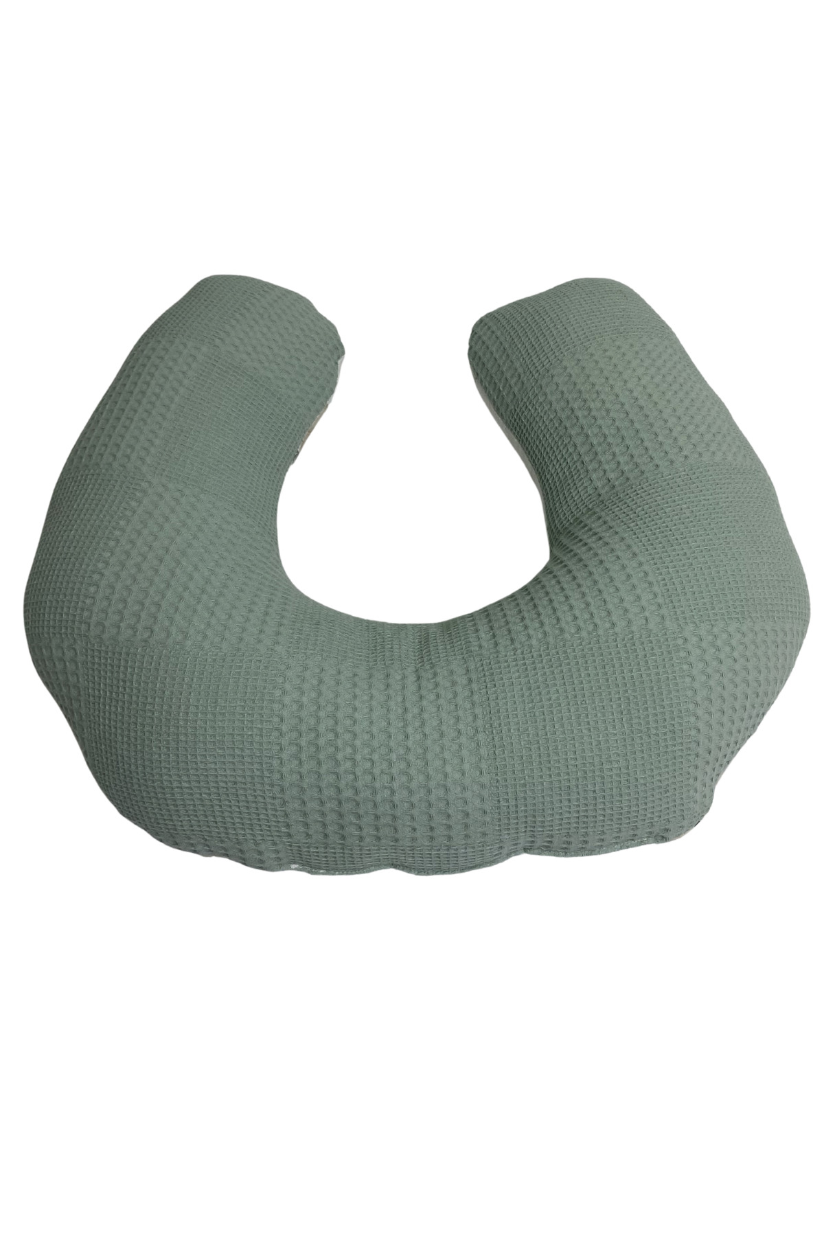 Happy Baby Dikiş Atölyesi Emzirme Yastığı C Yastık Çift Taraflı Bebek Destek Minderi Hamile Yastığı Müslin Waffle Yenidoğan fotoğrafı 2 (önizleme)