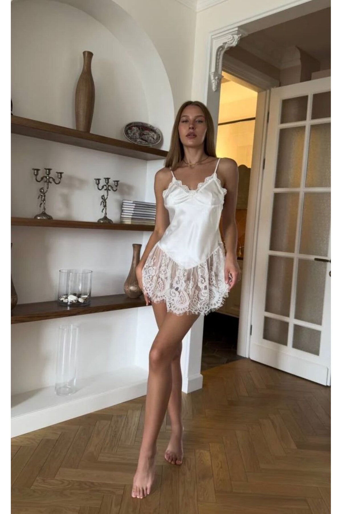 Venüs Noire Célestine Beyaz Gecelik