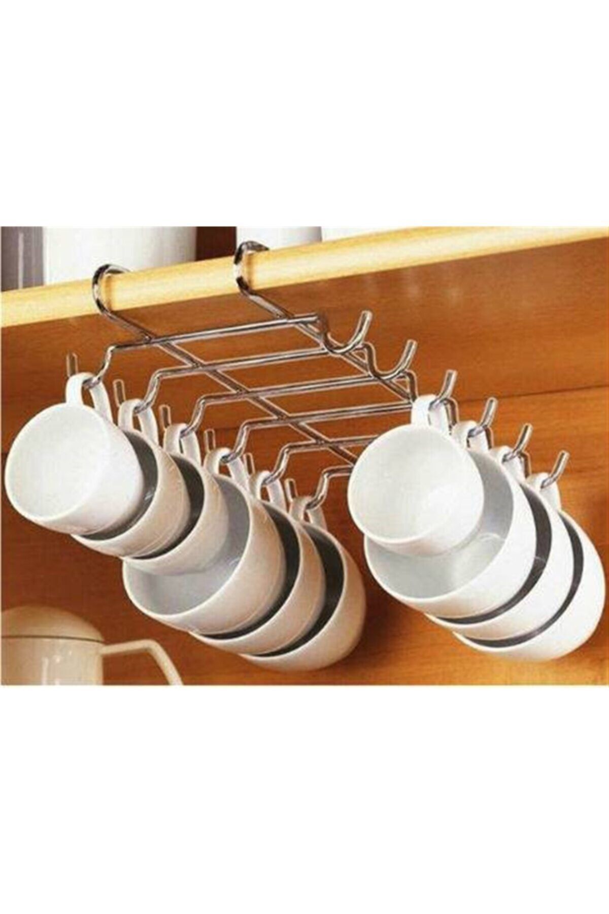 Bifirsat Sub Raft Cu 10 Cârlige - Suport Pentru Pahare Și Căni - One Size