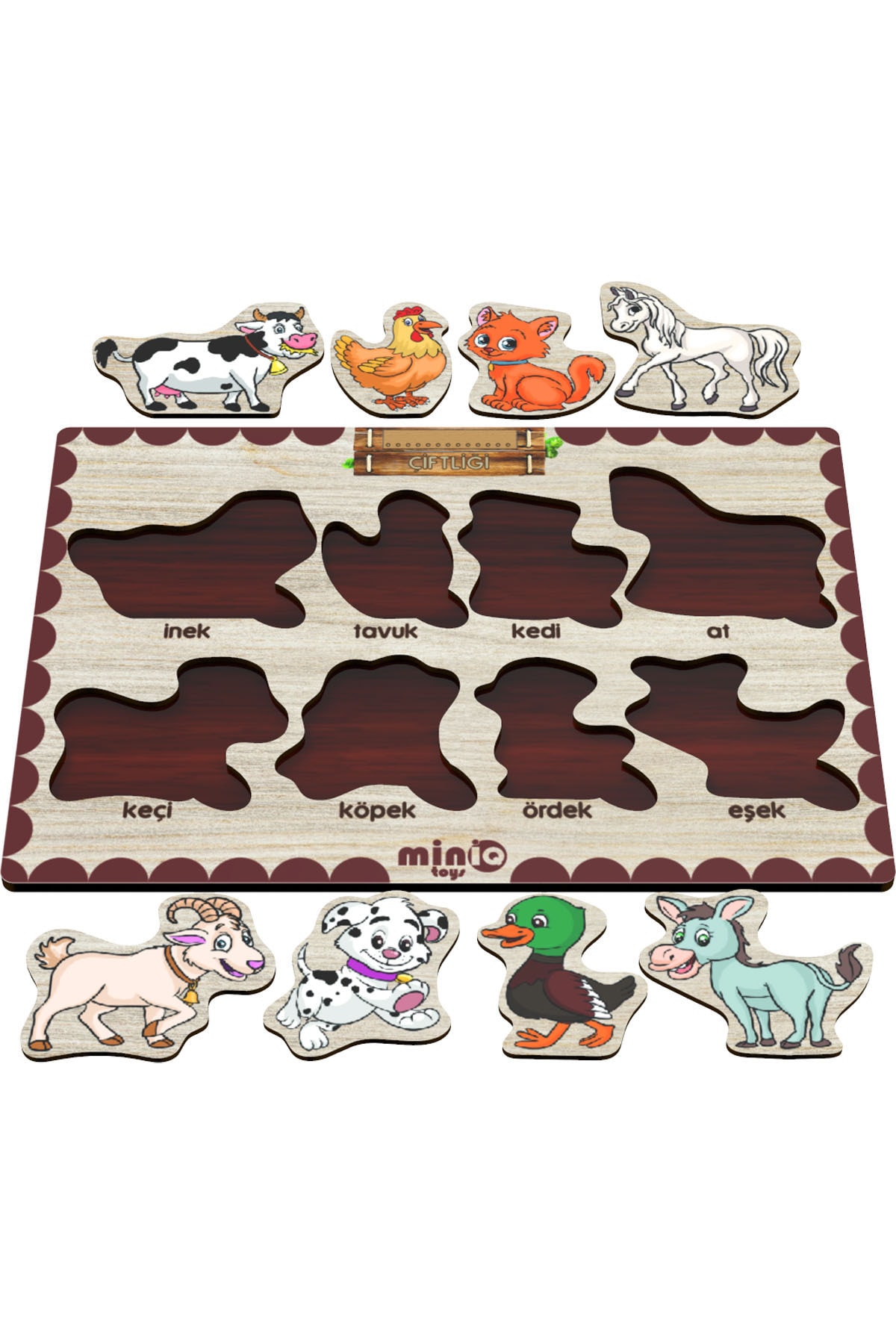 minİQ toys Ahşap Türkçe Çiftlik Hayvanları Eğitici-öğretici Yapboz fotoğrafı 4 (önizleme)