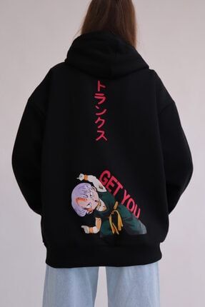 Siyah Kapüşonlu Anime Dragon Ball Z Get You Sweatshirt EFBUTIK5328