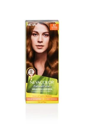 Nevacolor Natural Colors 8.7 Açık Karamel - Kalıcı Krem Saç Boyası Seti 8698636612401