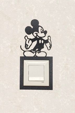2120 Lazer Kesim Ahşap Priz Çerçevesi Tekli Mickey Mouse BLgrup2120