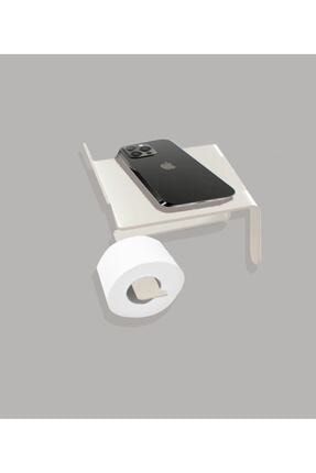 Beyaz Telefon Raflı Tuvalet Kağıtlığı Cep Telefonu Tutmalı Raflı Wc Kağıtlık TYC00192604110