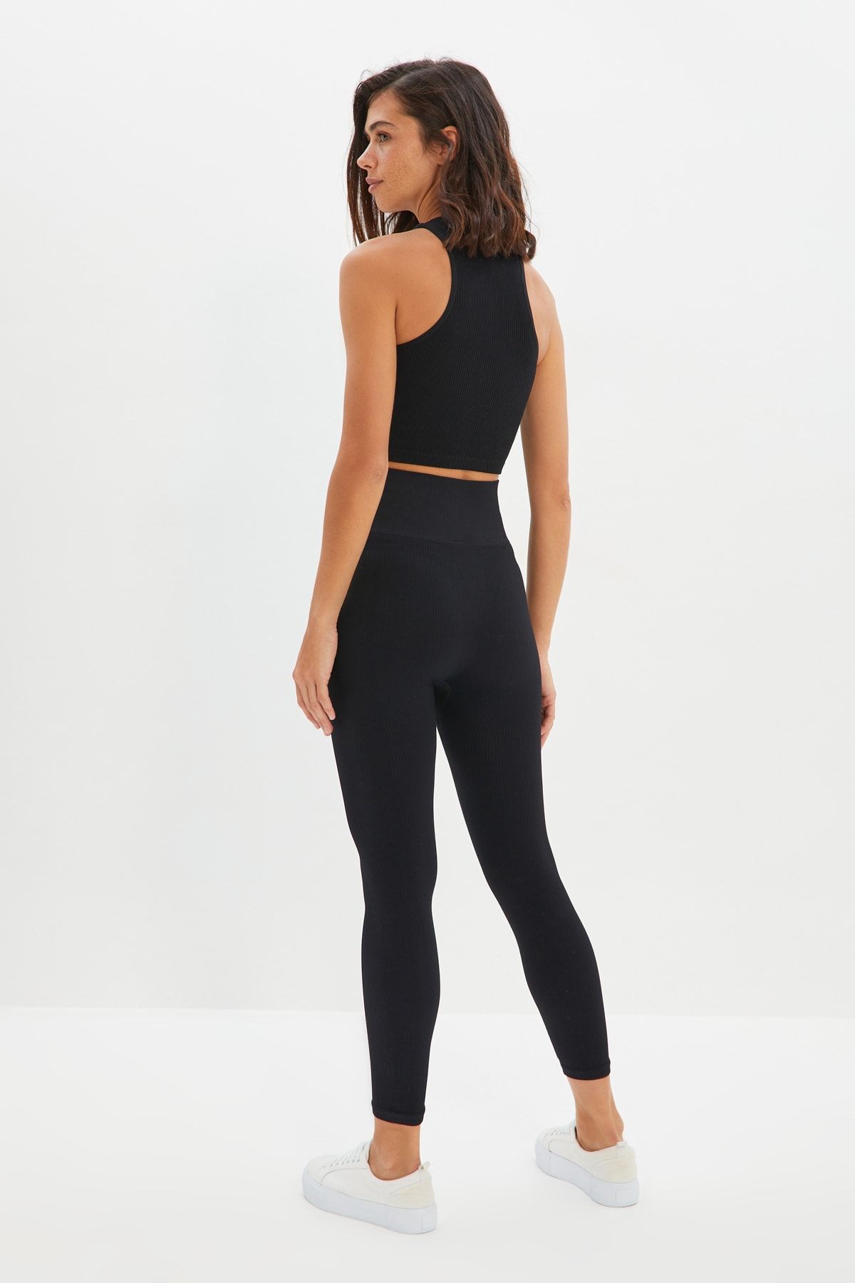 Trendyol Collection Black Seamless/Seamless Ribbed Knitted Sports Leggings  THMAW22TA0060 - Trendyol