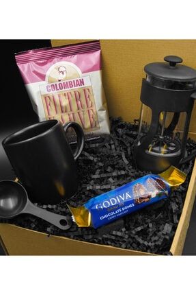 French Press&colombian Filtre Kahve&godiva Fındıklı Çikolata&kupa Bardak Hediye Seti 1054