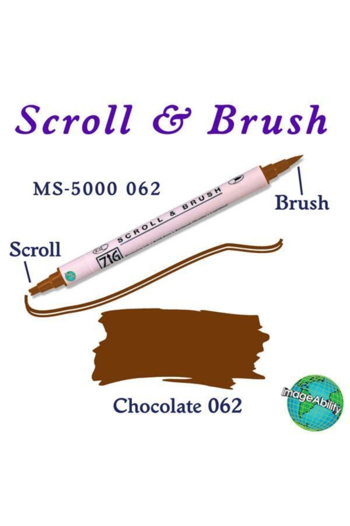 Zig-Scroll & Brush Double Line and Brush Tip Calligraphy and Shading Pen 062 Chocolate 2