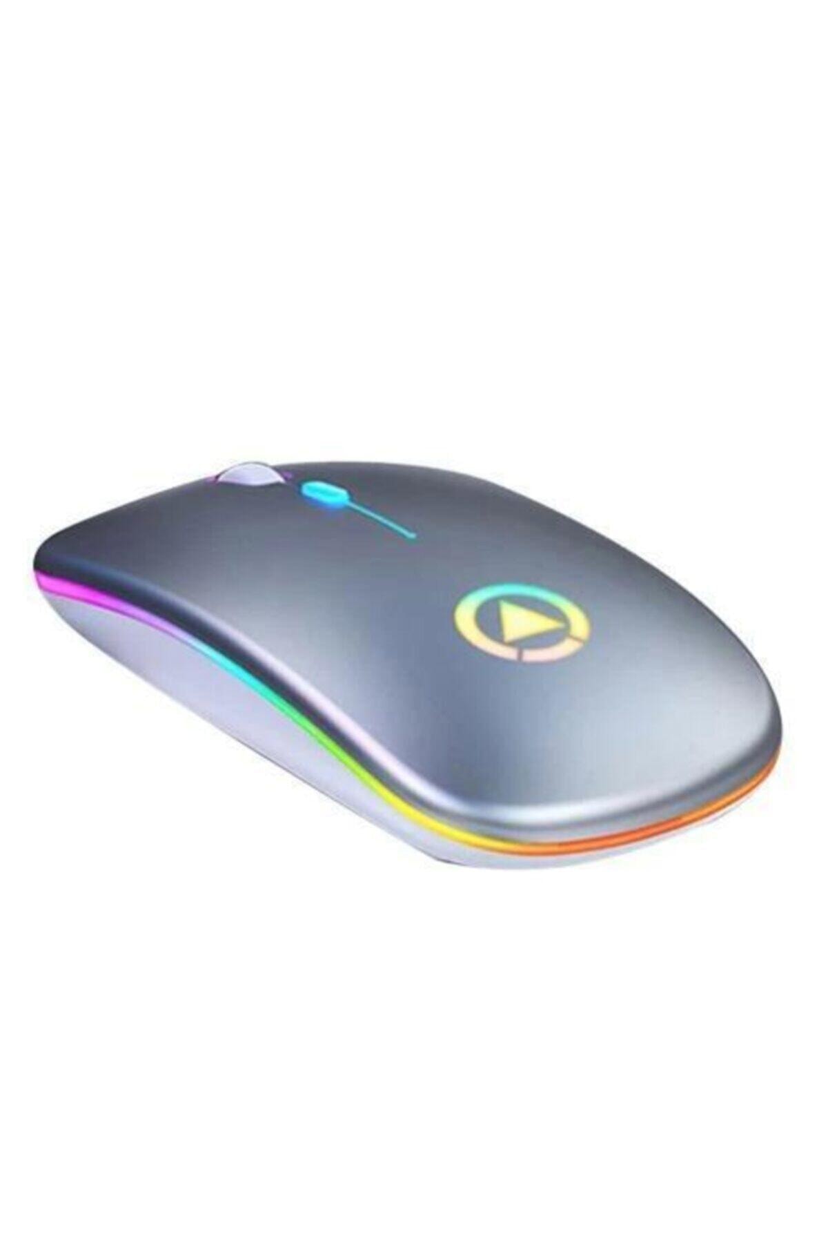 Şarj Edilebilir Kablosuz Led Işıklı Sessiz Optik Mouse 6