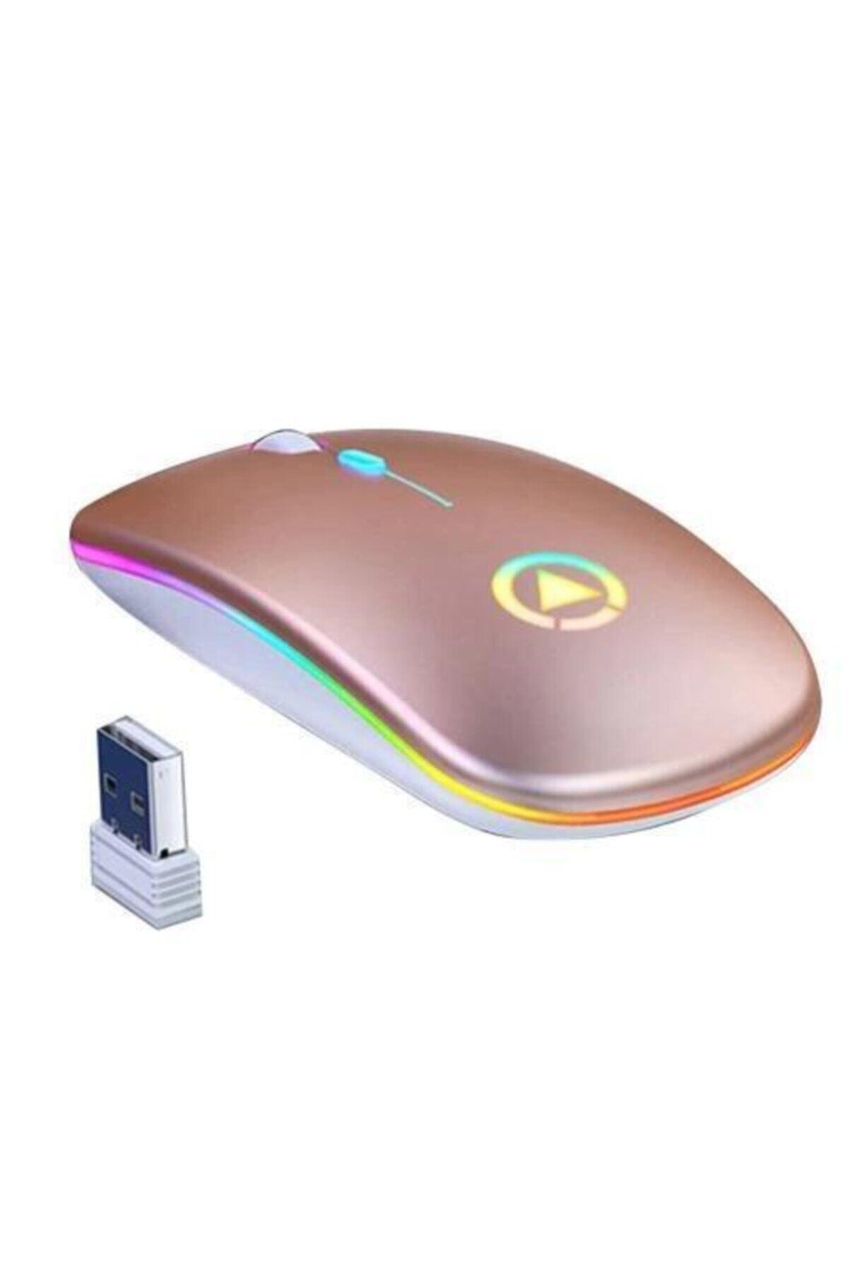 Şarj Edilebilir Kablosuz Led Işıklı Sessiz Optik Mouse 7