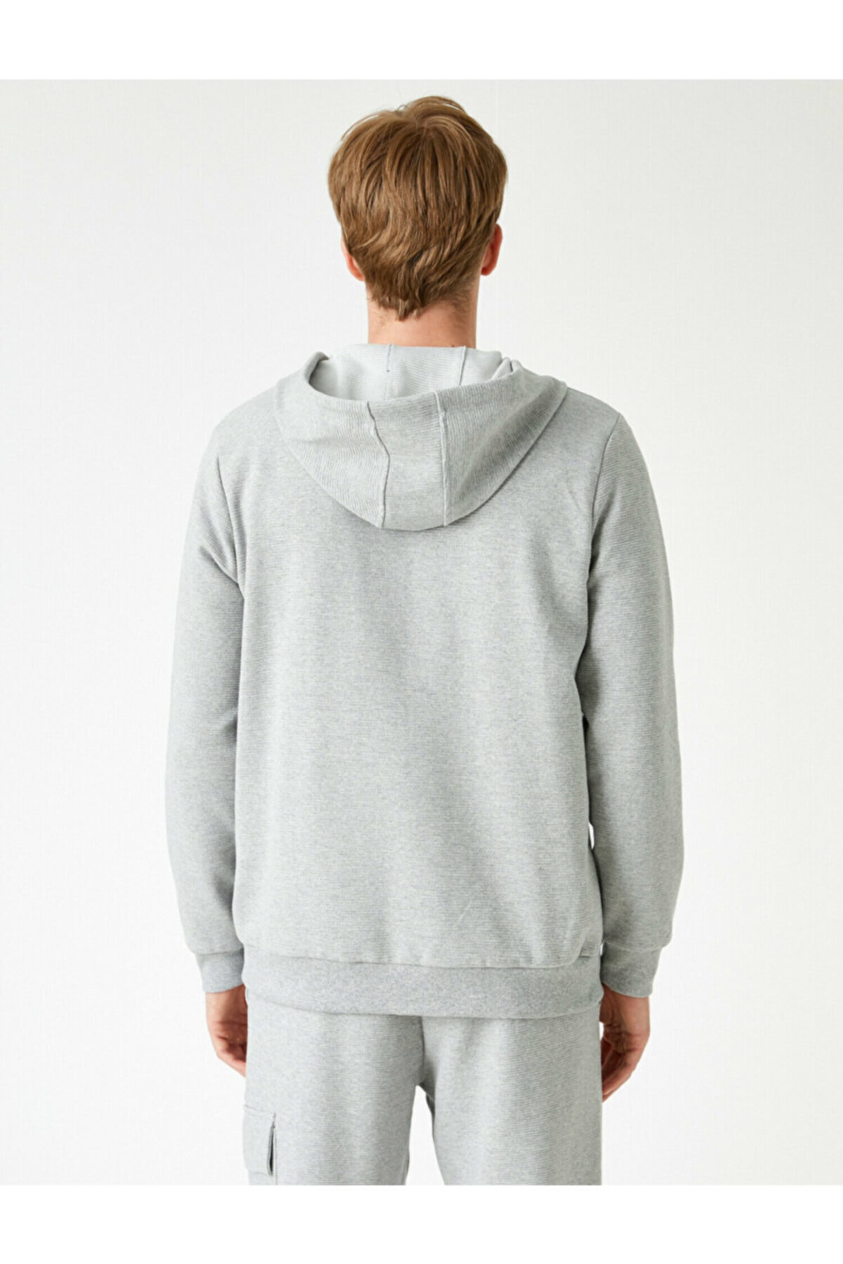 سویشرت مردانه خاکستری کوتون | 2KAM71270LK اورجینال - تصویر 4