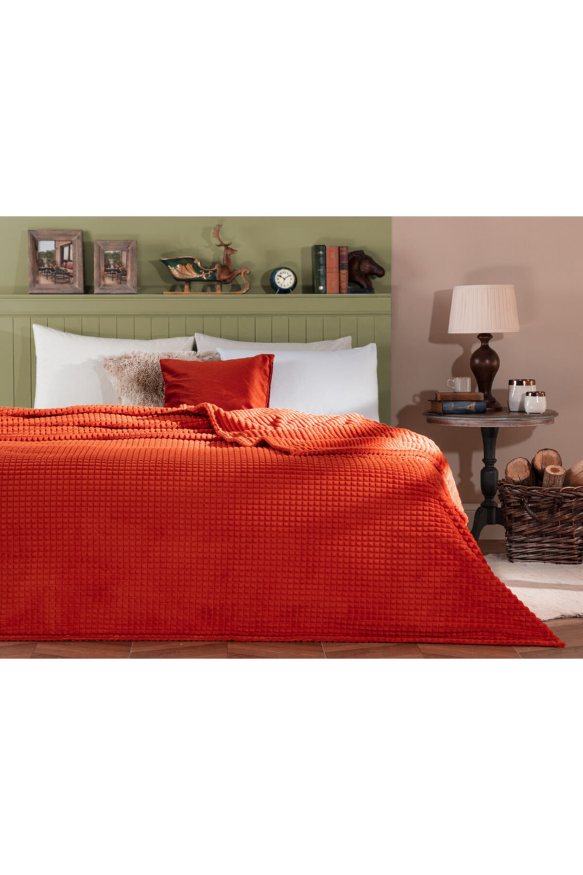 پتو نازک مادام کوکو تک نفره پشمالو نرم نارنجی سایز ۱۵۰×۲۲۰ Madam Coco