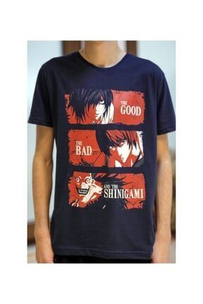 Deat Note Anime Baskılı Lacivert T-shirt ZZNNYYBBMM951