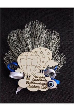 Ahşap Bebek Uçan Balon Figürlü Doğum Hediyelik Magnet 30 Adet 1027111