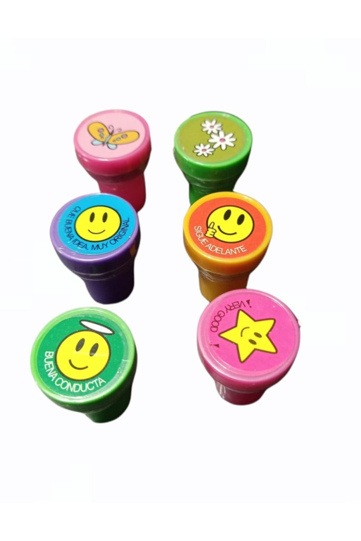 Pippa Çocuklar Için 6 Lı Mühür Baskı Seti Emoji Çiçek Kalem Başlığı